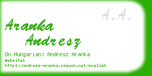 aranka andresz business card